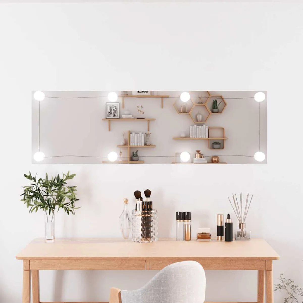 VIDAXL - Miroir mural LED - Rectangulaire - 30 x 100 cm - Image 2