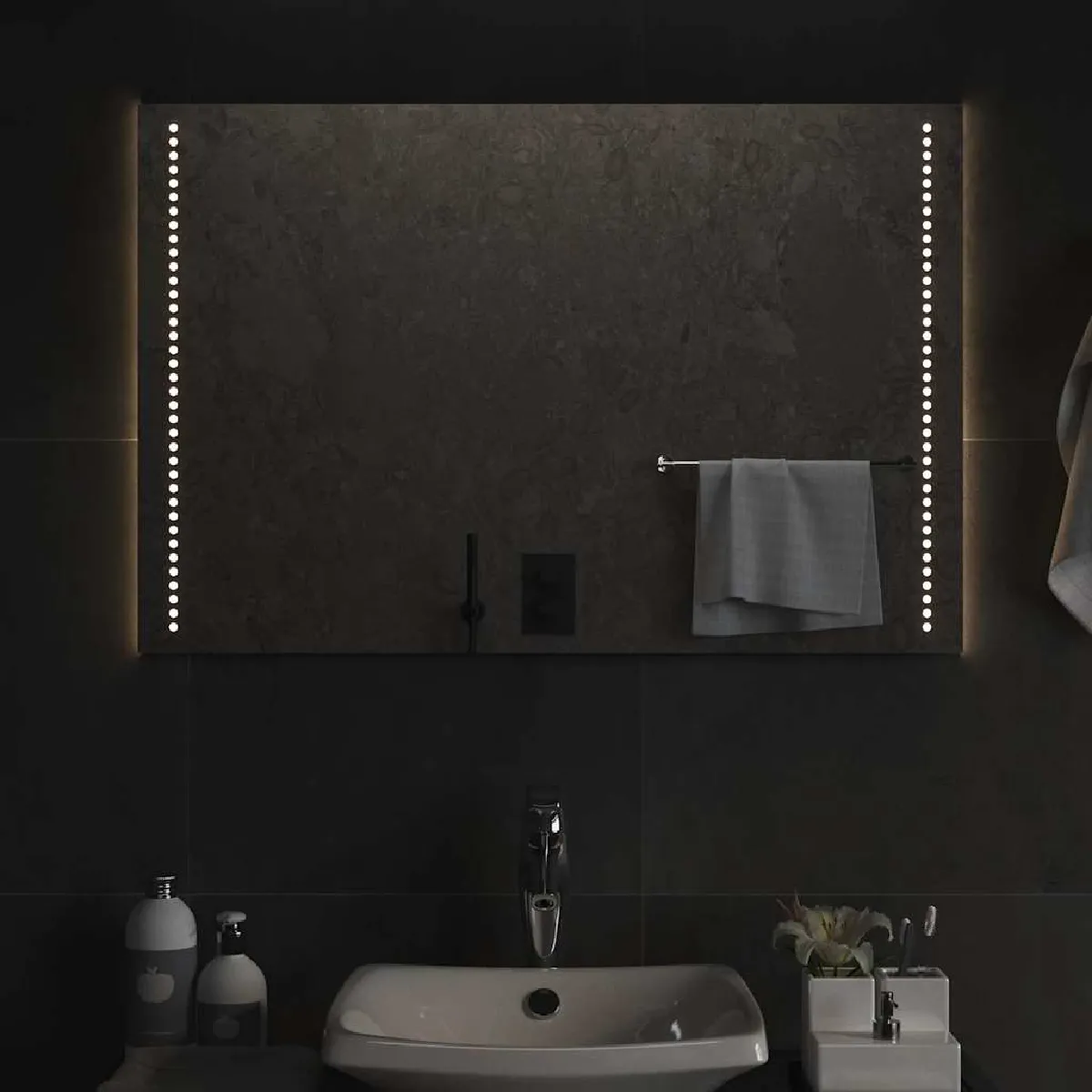 vidaXL Miroir salle de bain LED 90 x 60 cm - vue 2