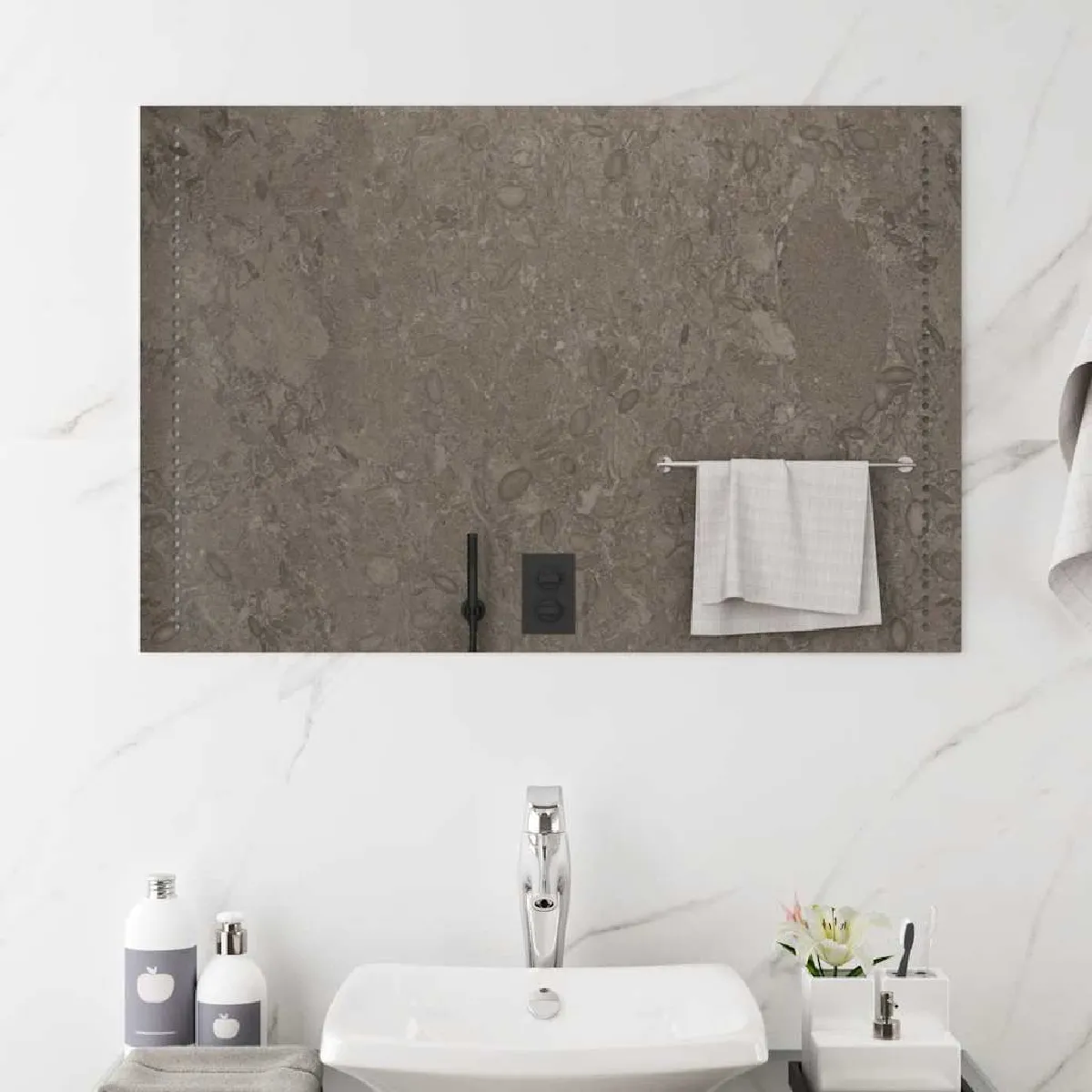 Miroir LED Salle De Bain 40x80 Cm – Miroir Cosmétique Lumineux USB IP65, Installation Facile Murale Horizontal/Vertical