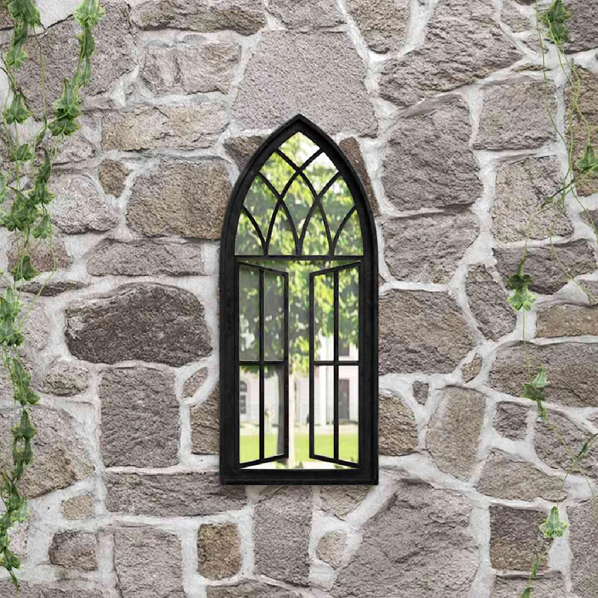 VIDAXL - Miroir de jardin - 70x30 cm - Noir - Image 2