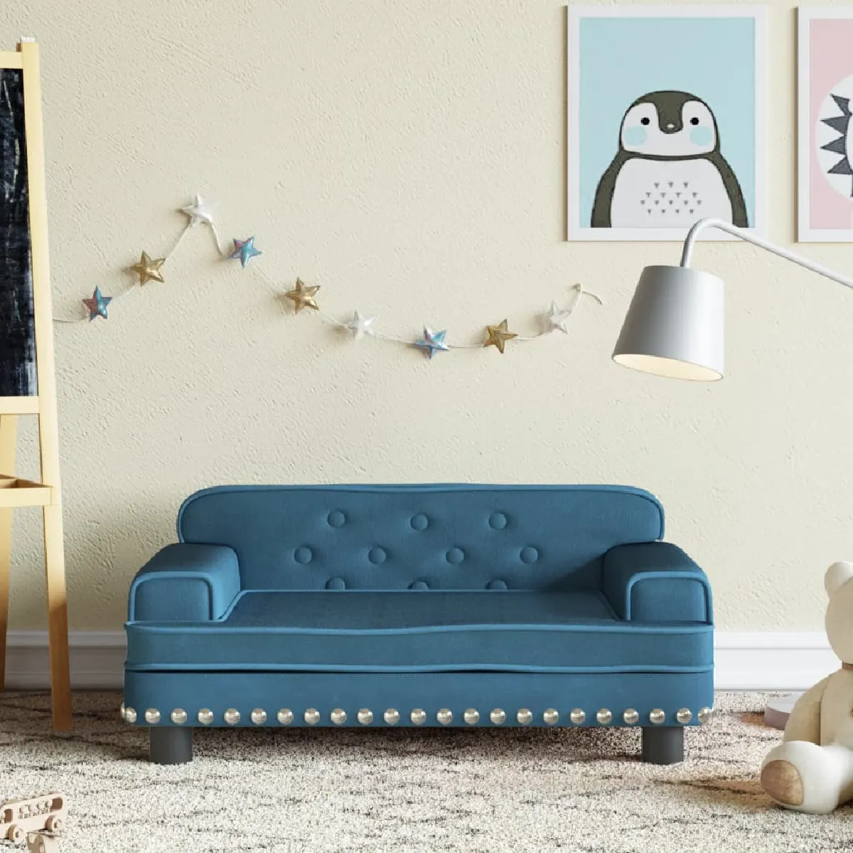 vidaXL Canapé Enfants Bleu