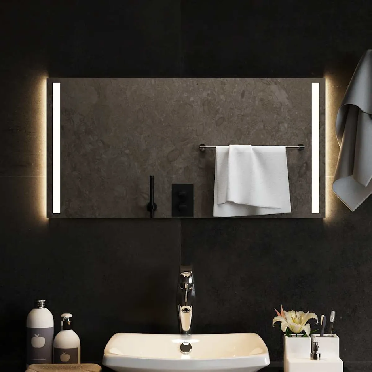 vidaXL Miroir de salle de bain LED