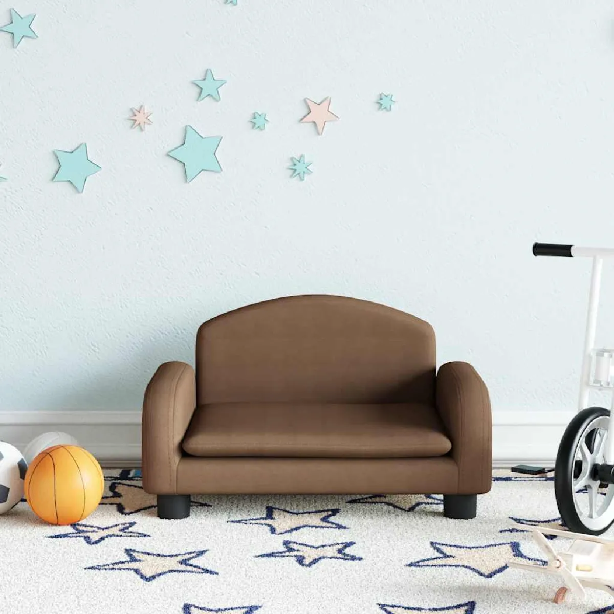 vidaXL Canapé enfant - Marron 50x40x30 cm
