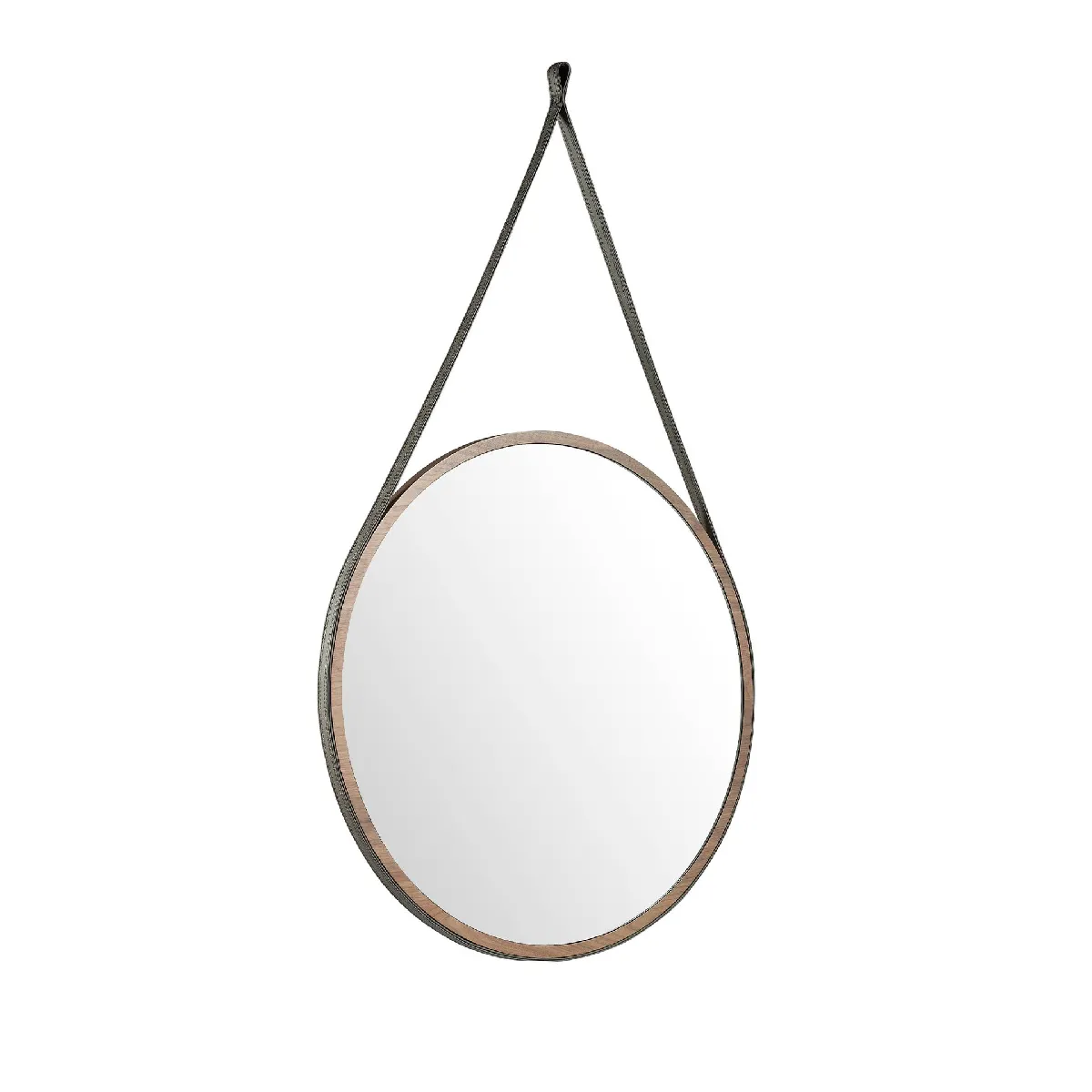 Miroir mural rond noyer - vue 2