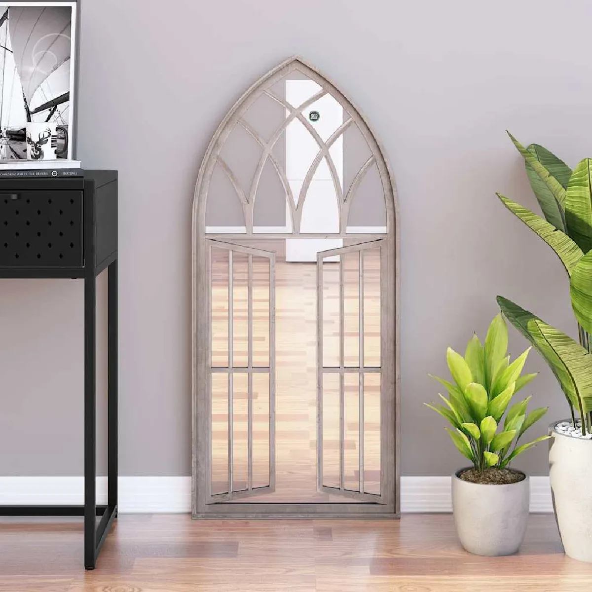 Non Communiqué Noir Vidaxl Miroir Sable 100X45 Cm Fer Pour Utilisation À L'intérieur - Image 2