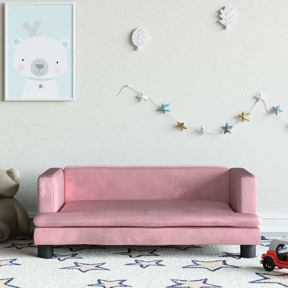 vidaXL Canapé enfant - Rose