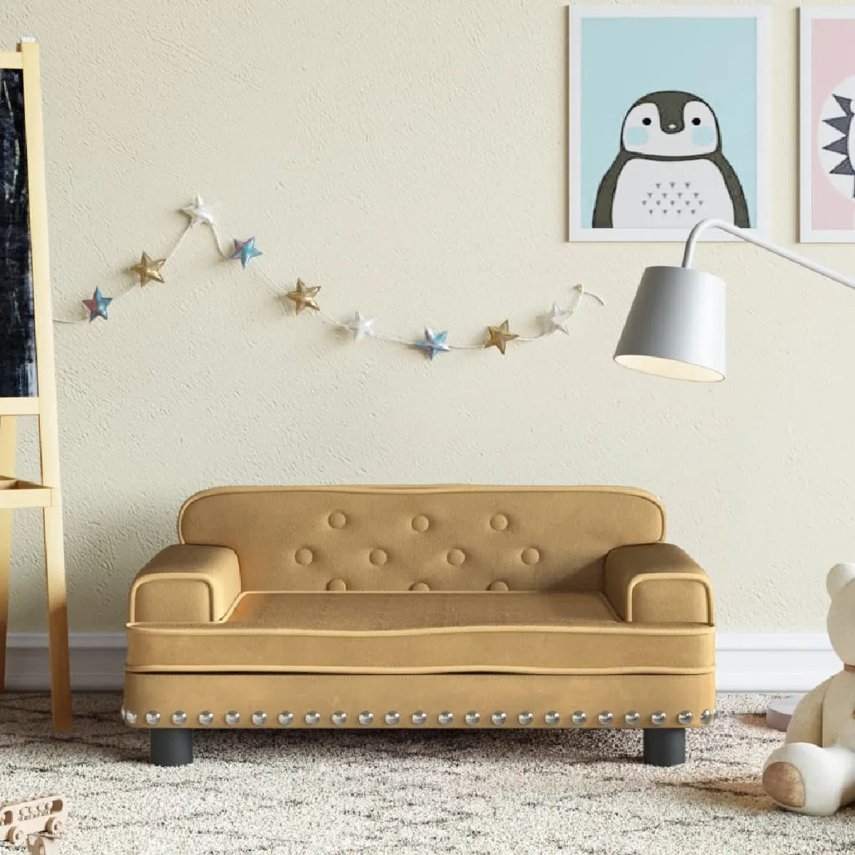 vidaXL Canapé pour enfants - Marron velours