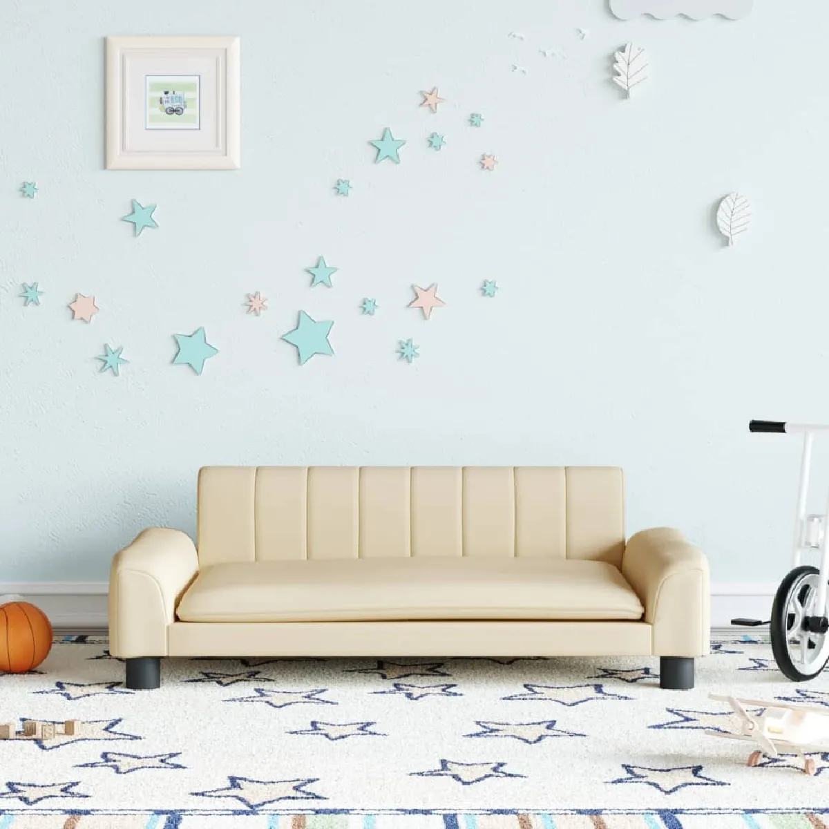 vidaXL Canapé enfant Crème 90x53x30 cm