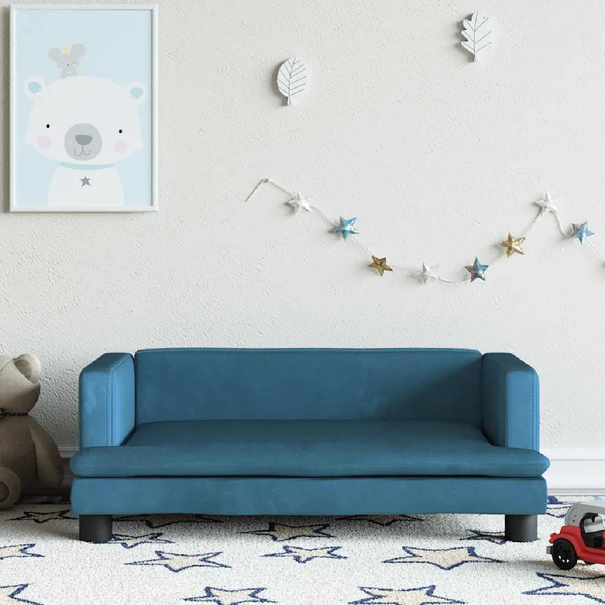 vidaXL Canapé pour enfants Bleu 80x45x30 cm