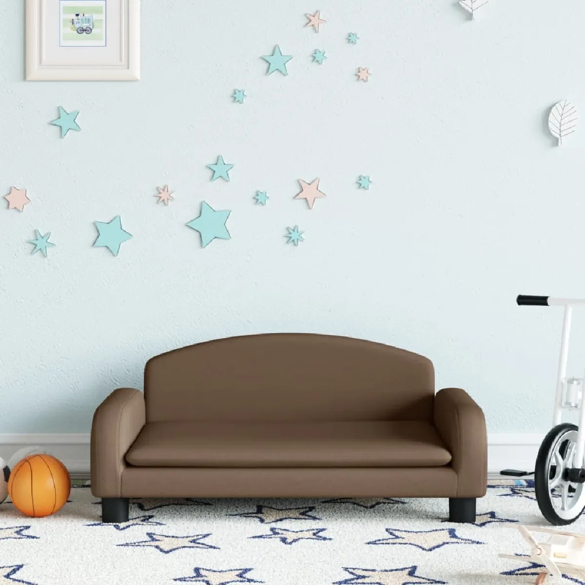 VidaXL Canapé Enfant Tissu - Marron VidaXL Canapé Enfant Tissu - Marron