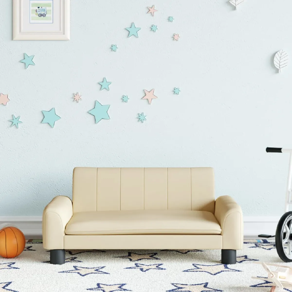 vidaXL Canapé Enfant Crème Tissu vidaXL Canapé Enfant Crème Tissu