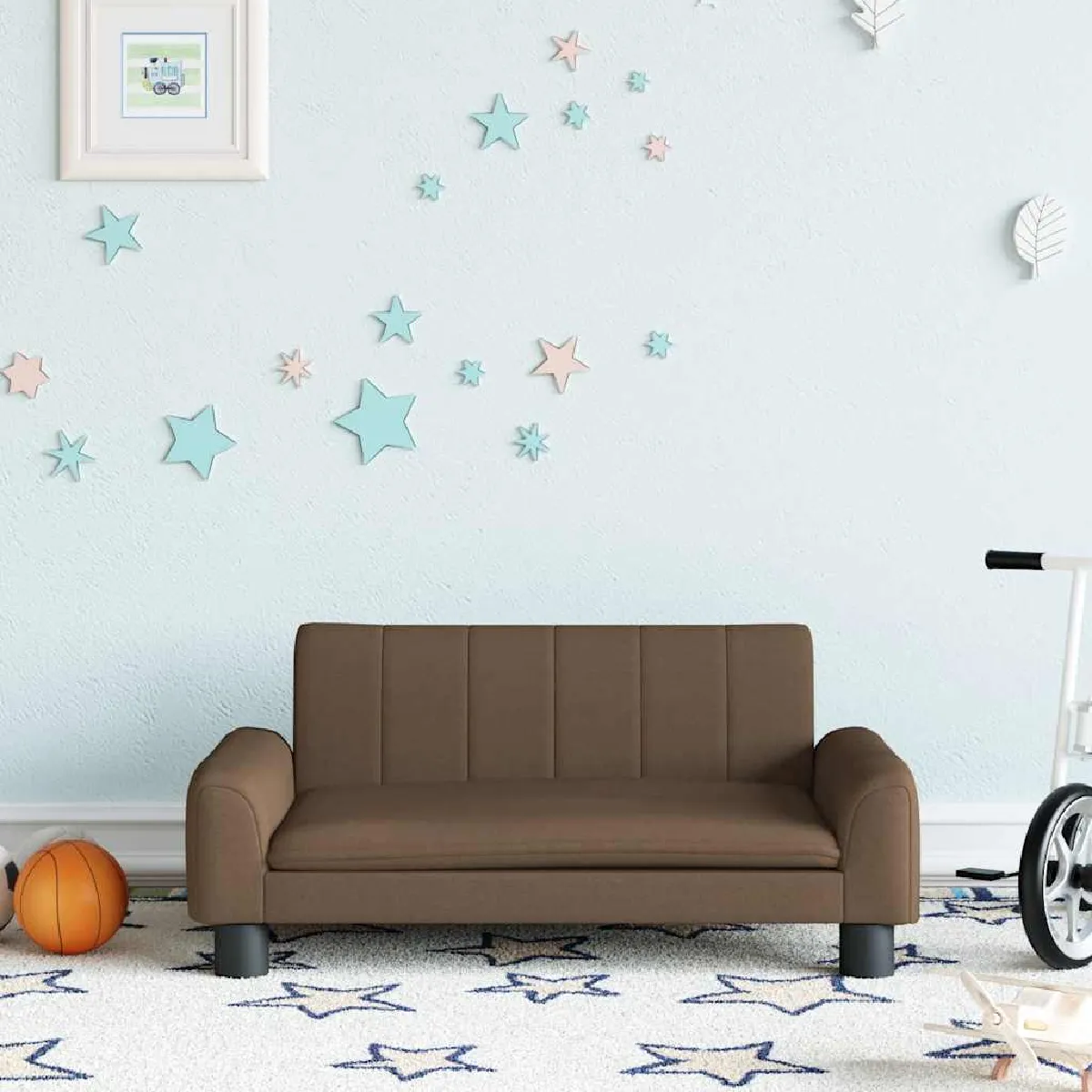 vidaXL Canapé enfants marron tissu vidaXL Canapé enfants marron tissu