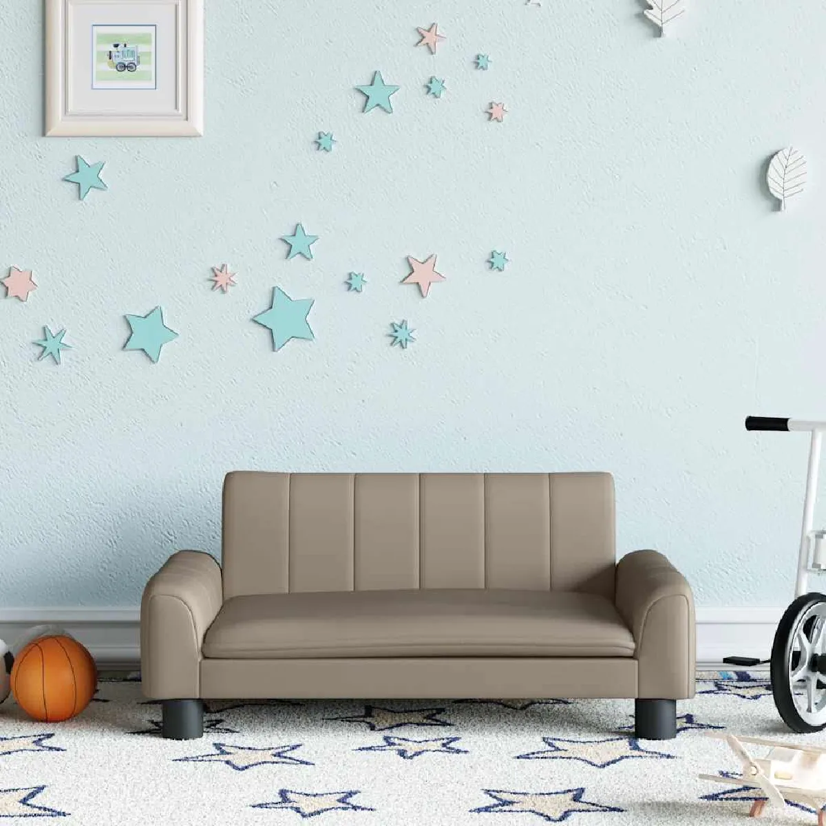 vidaXL Canapé enfants cappuccino similicuir
