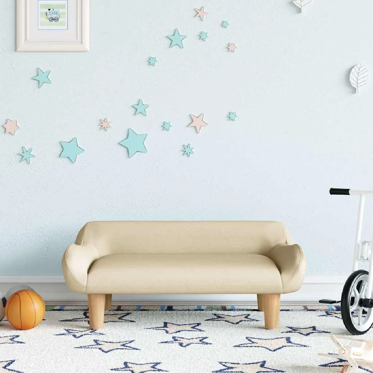 vidaXL Canapé enfants - Crème