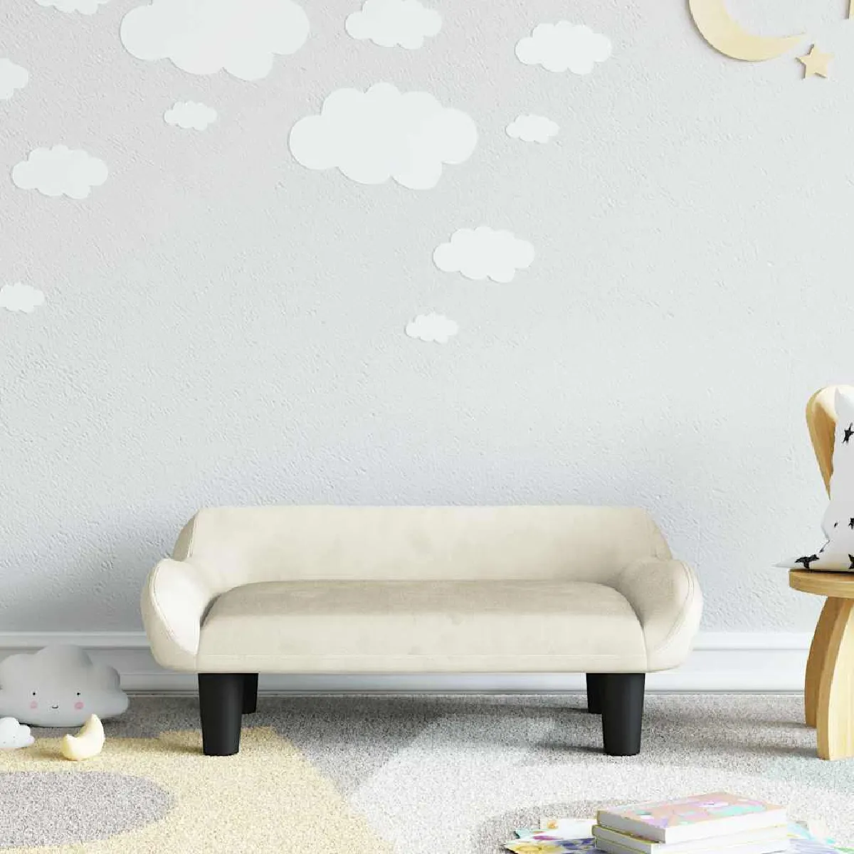 vidaXL Canapé enfants - Crème 70x40x24 cm