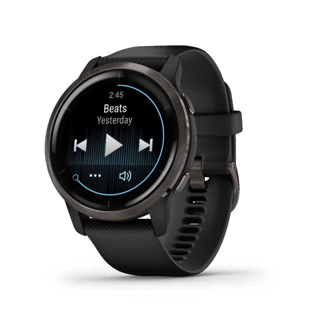 Montre connectée Mixte Garmin - VENU 2  010-02430-11 - Bracelet Silicone Noir