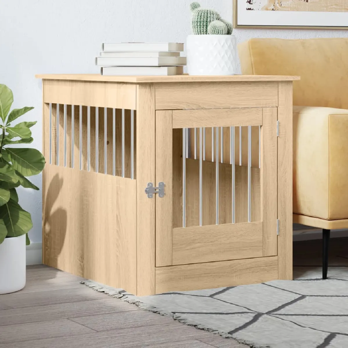 vidaXL Meuble de cage pour chien Chêne sonoma - vue 2