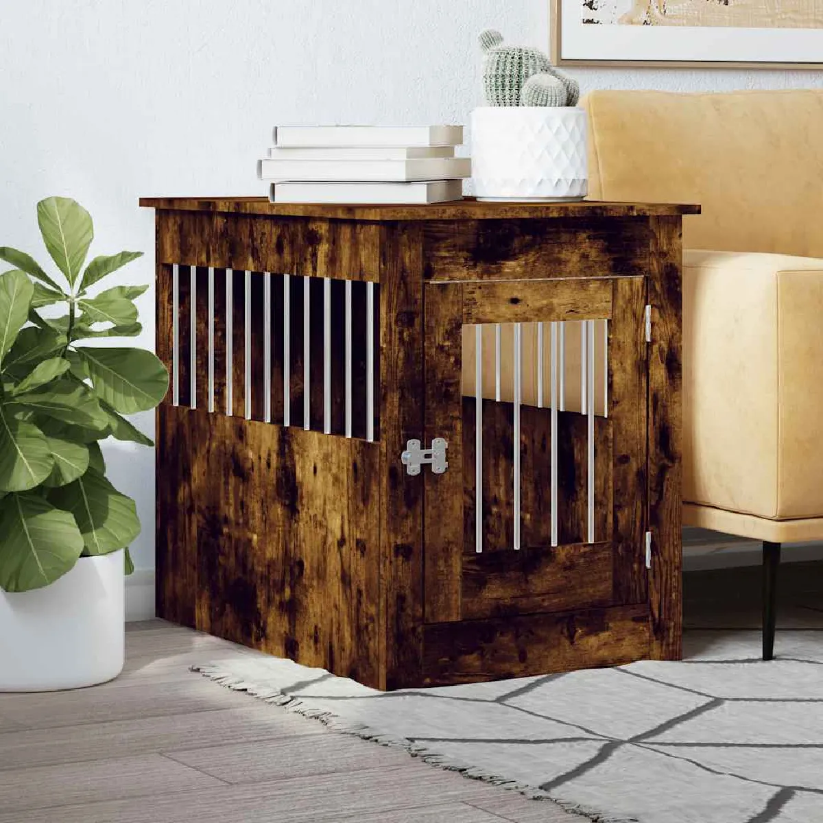 vidaXL Meuble de Cage Chêne 55x80x68 - vue 2