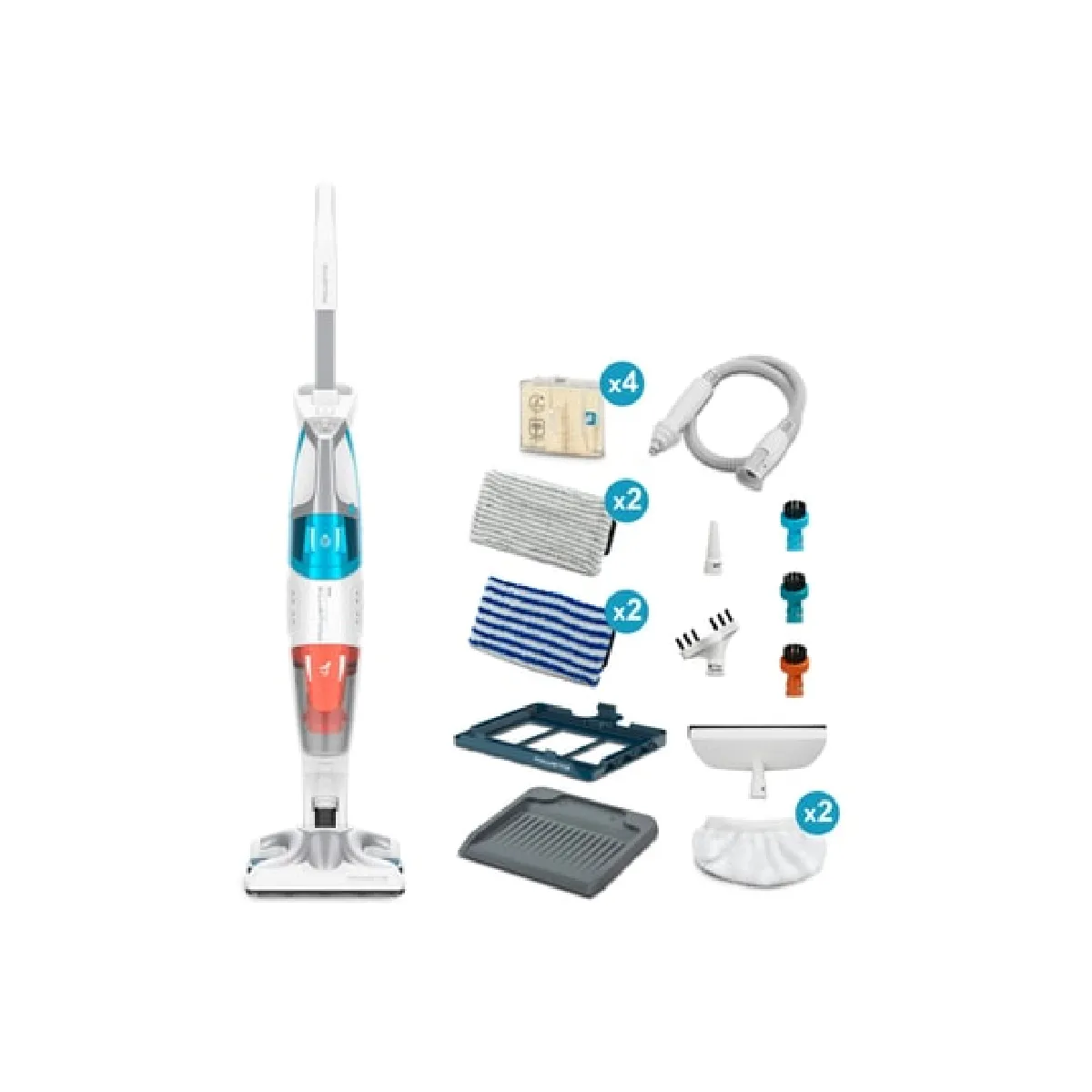 Rowenta Nettoyeur vapeur 2 en 1 Aspire et lave en même temps Nettoyeur à main amovible Performant Assainir Technologie Cyclonique Chauffe rapide Clean & Steam RY8544WH - vue 8