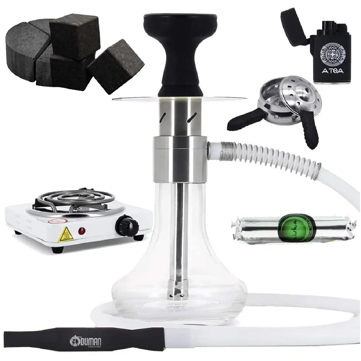Pack Chicha Oduman Monster + Charbons + Chauffe Charbon + Foyer Silicone + Plaque Allume Charbon