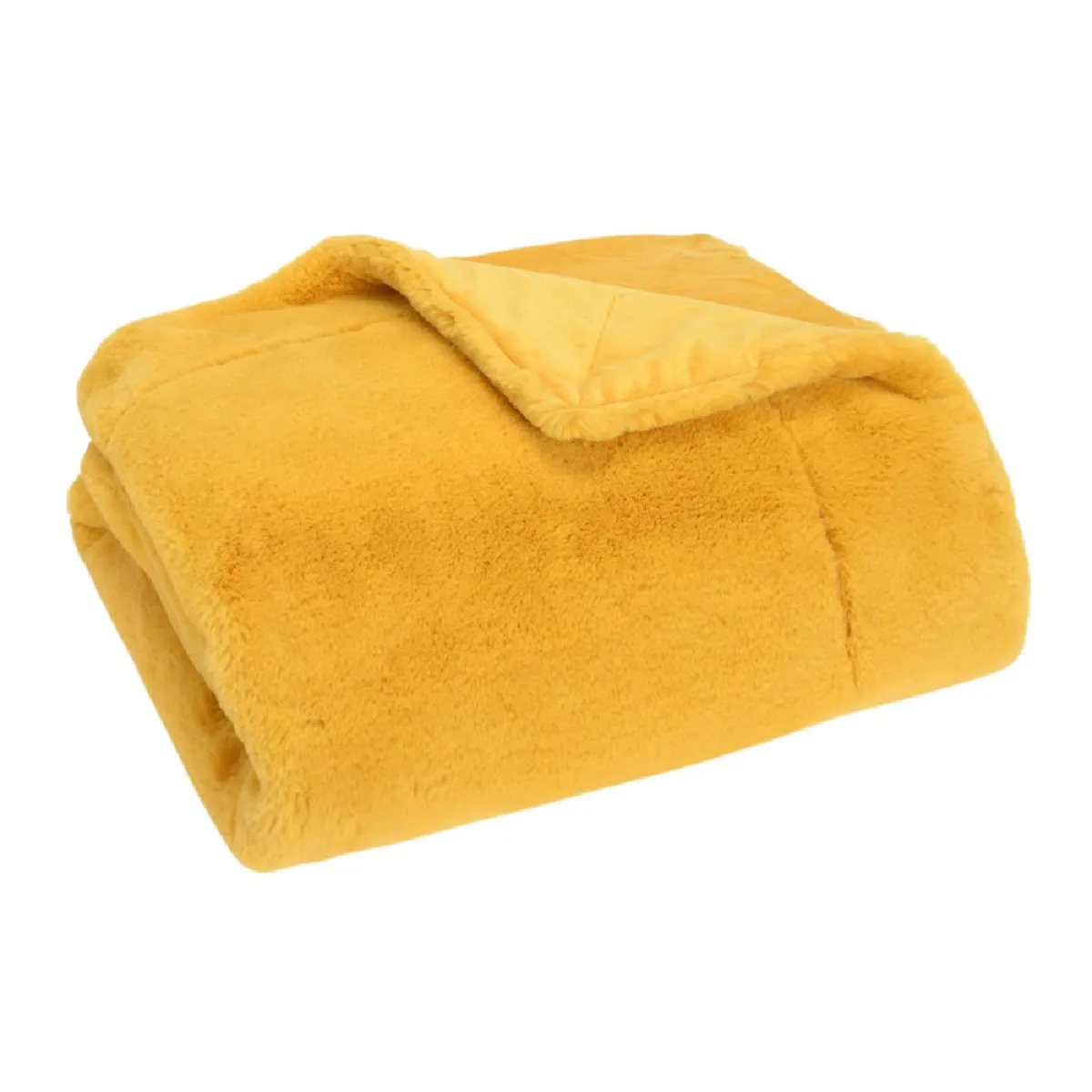 Non Communiqué Jaune Plaid Luxe 130X170 Moutarde - Amadeus - Polyester - Image 3