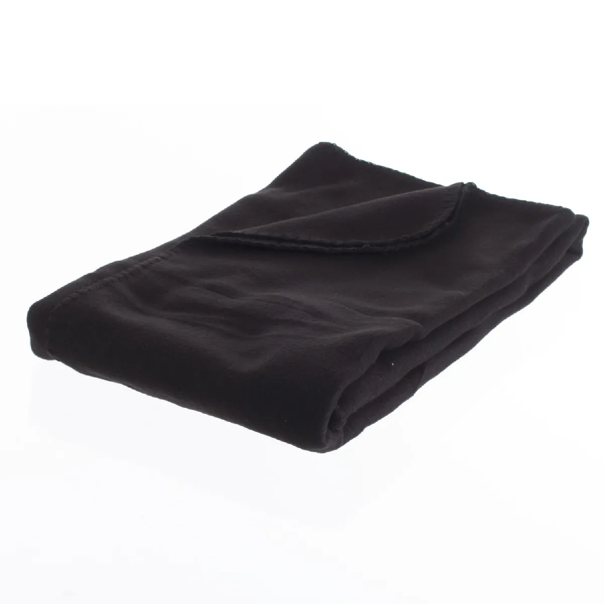 TOILINUX Lot 2x Plaid polaire - 125 x 150 cm - Noir