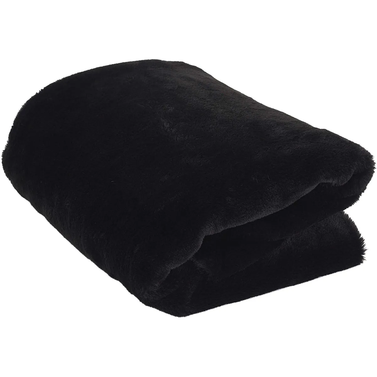 THE HOME DECO FACTORY  Plaid imitation fourrure noir