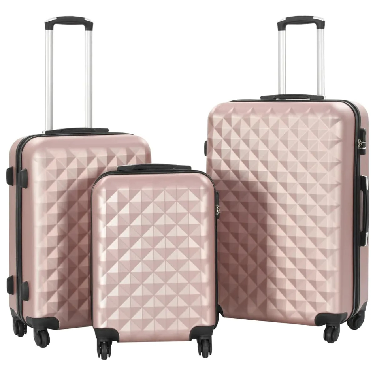 Vidaxl Rose Valises Rigides Abs - Doré