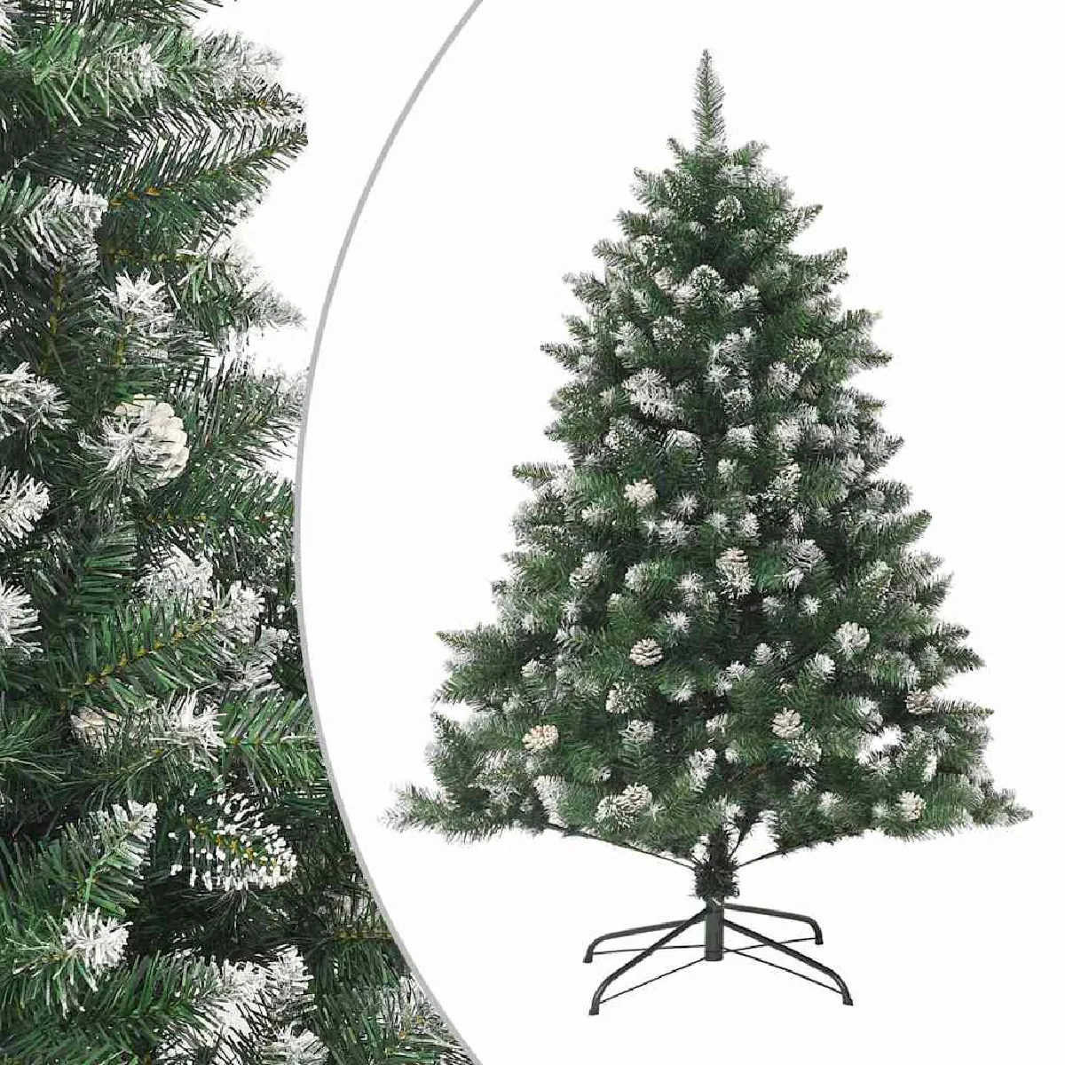 Non Communiqué Vert Vidaxl Sapin De Noël Artificiel Avec Support Arbre De Noël Décoration De Vacances Ornement De Noël Décoration De Fête Salon Intérieur 120 Cm Pvc - Image 3