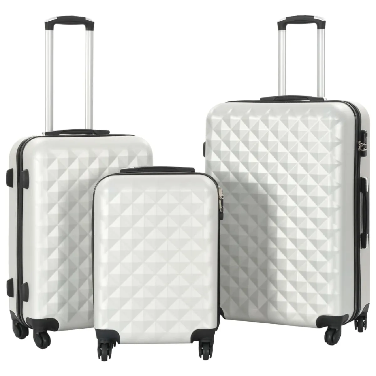 VidaXL Valises Rigides - Argenté Brillant