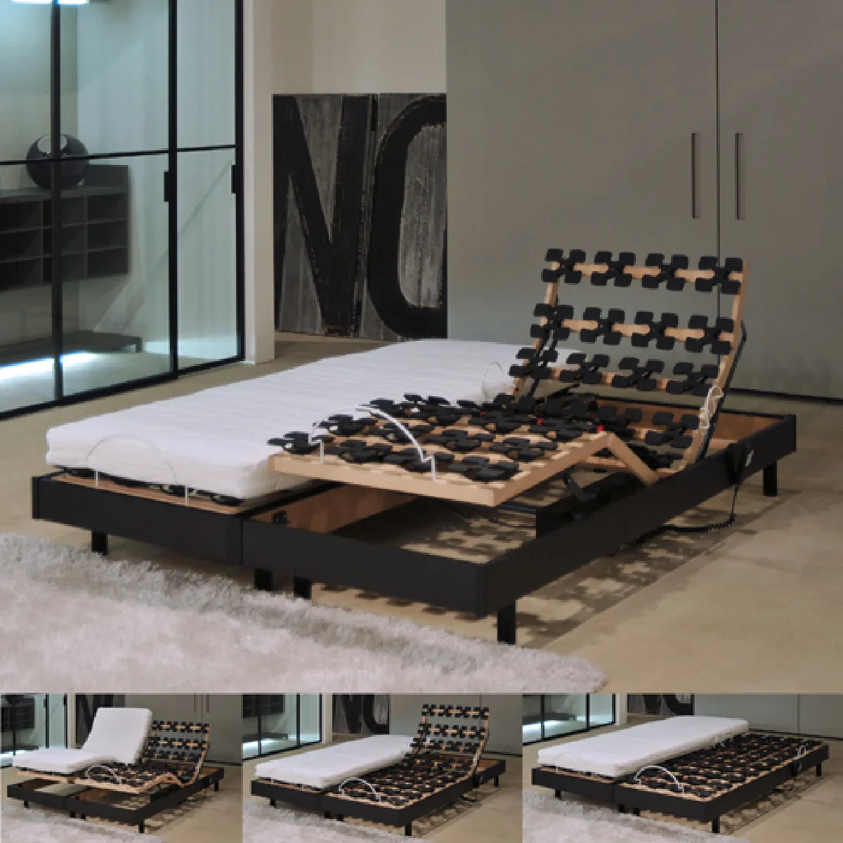Ensemble sommier relaxation électrique - FLEXPALACE 80x200 cm