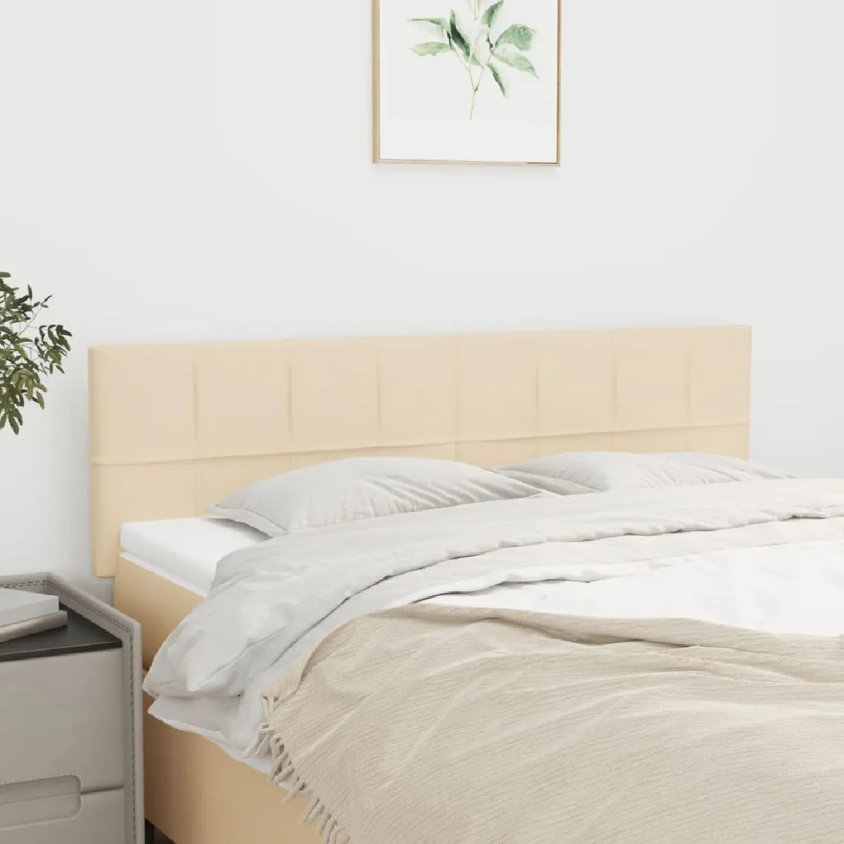 vidaXL Têtes de lit 2 pcs Crème - vue 4