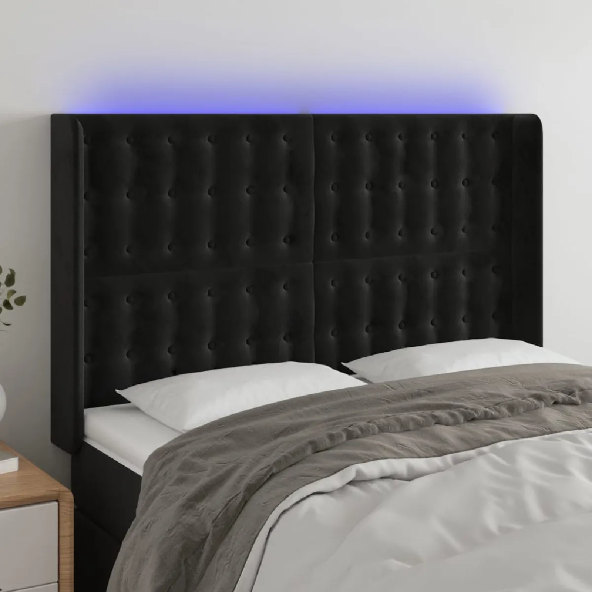 vidaXL Tête de lit à LED 147 cm Velours