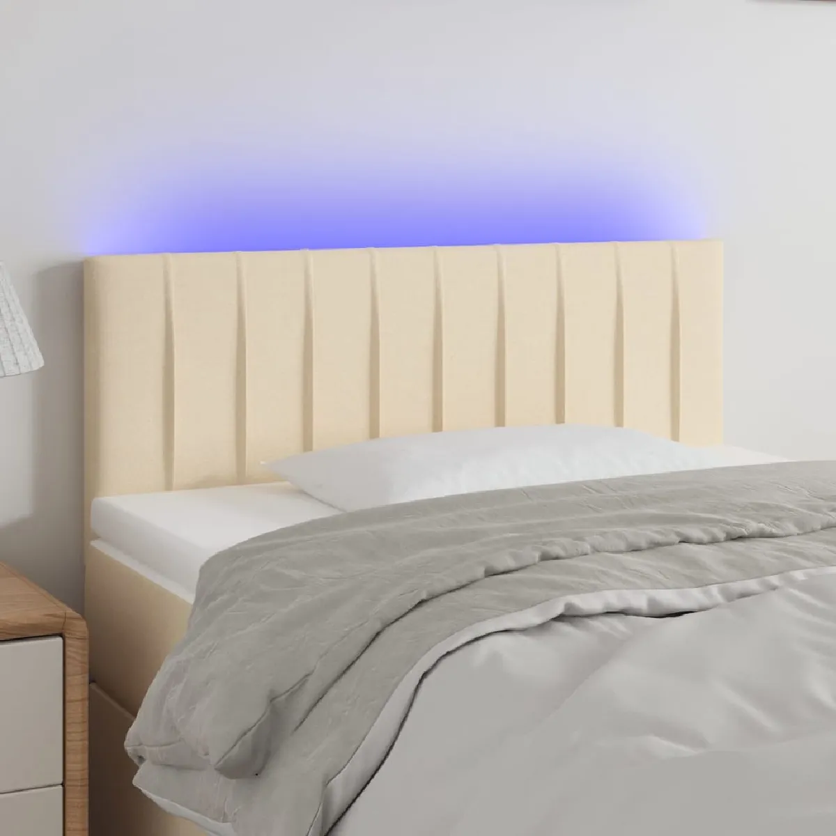 vidaXL Tête de lit à LED Crème