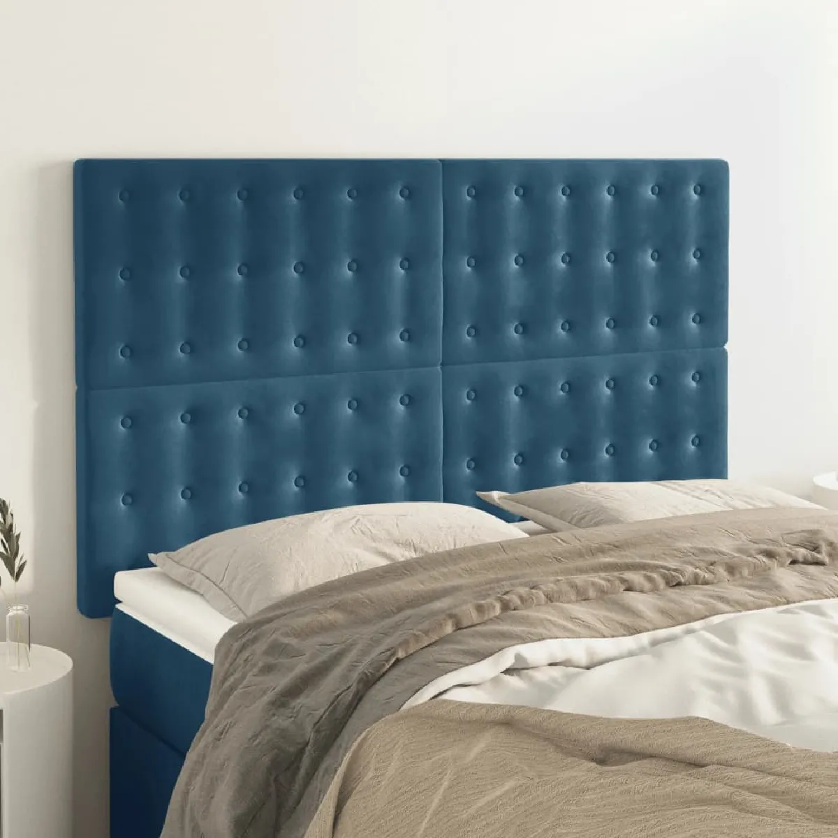 VidaXL Têtes de lit 4 pcs Bleu foncé