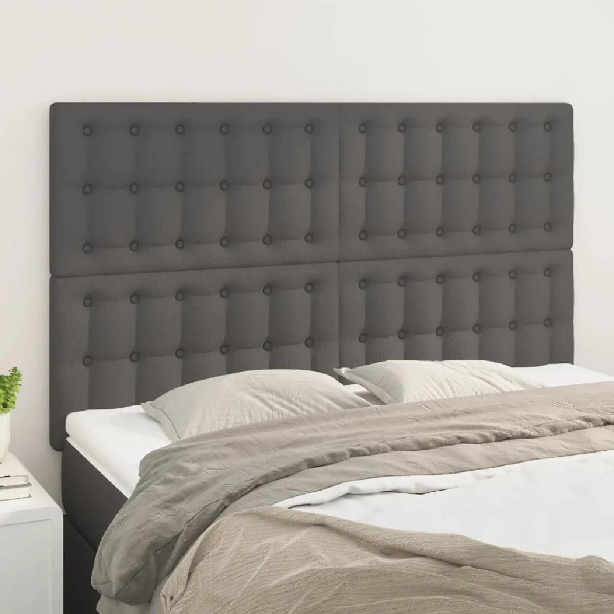 vidaXL Têtes de lit 4 pcs - Gris