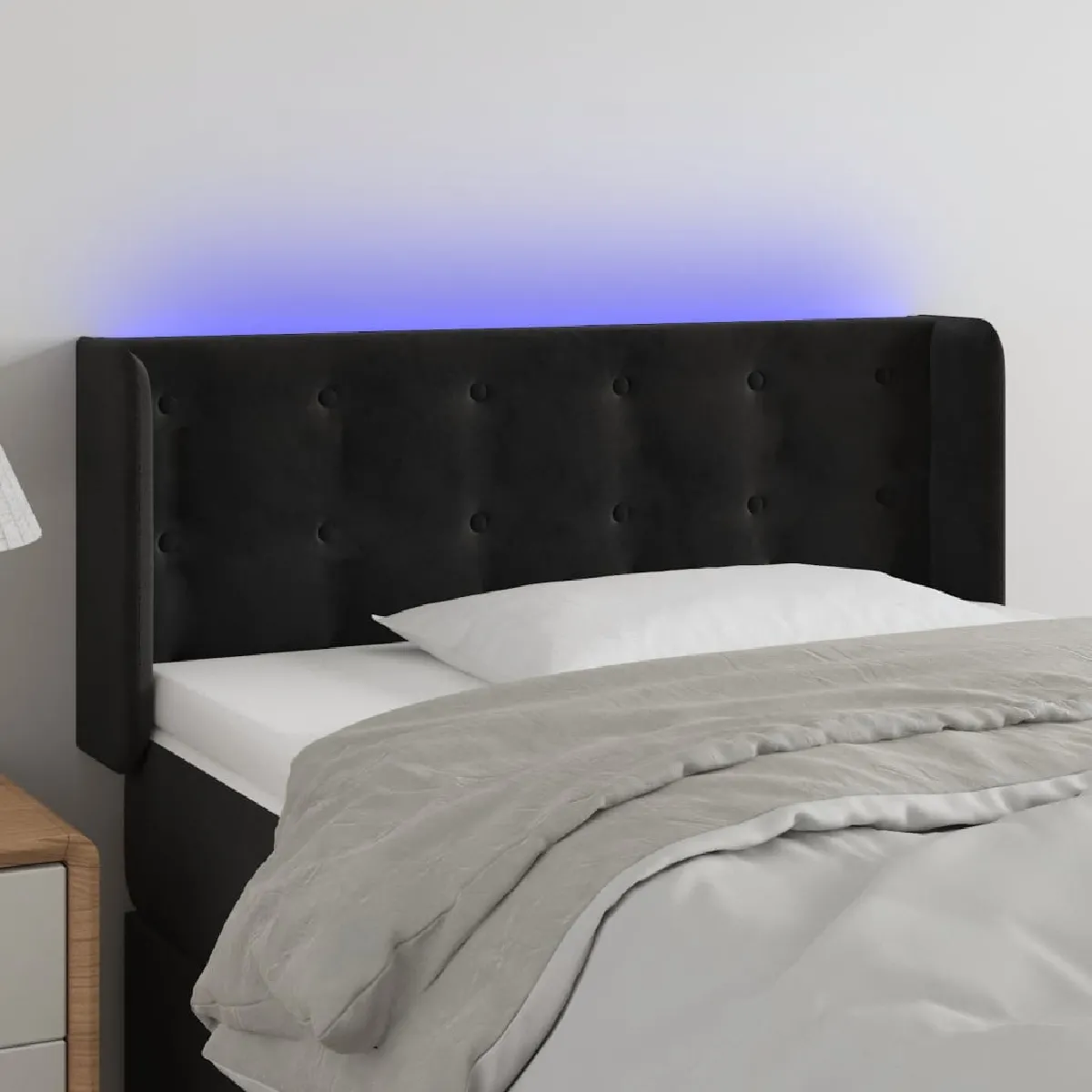 vidaXL Tête de lit LED Noir