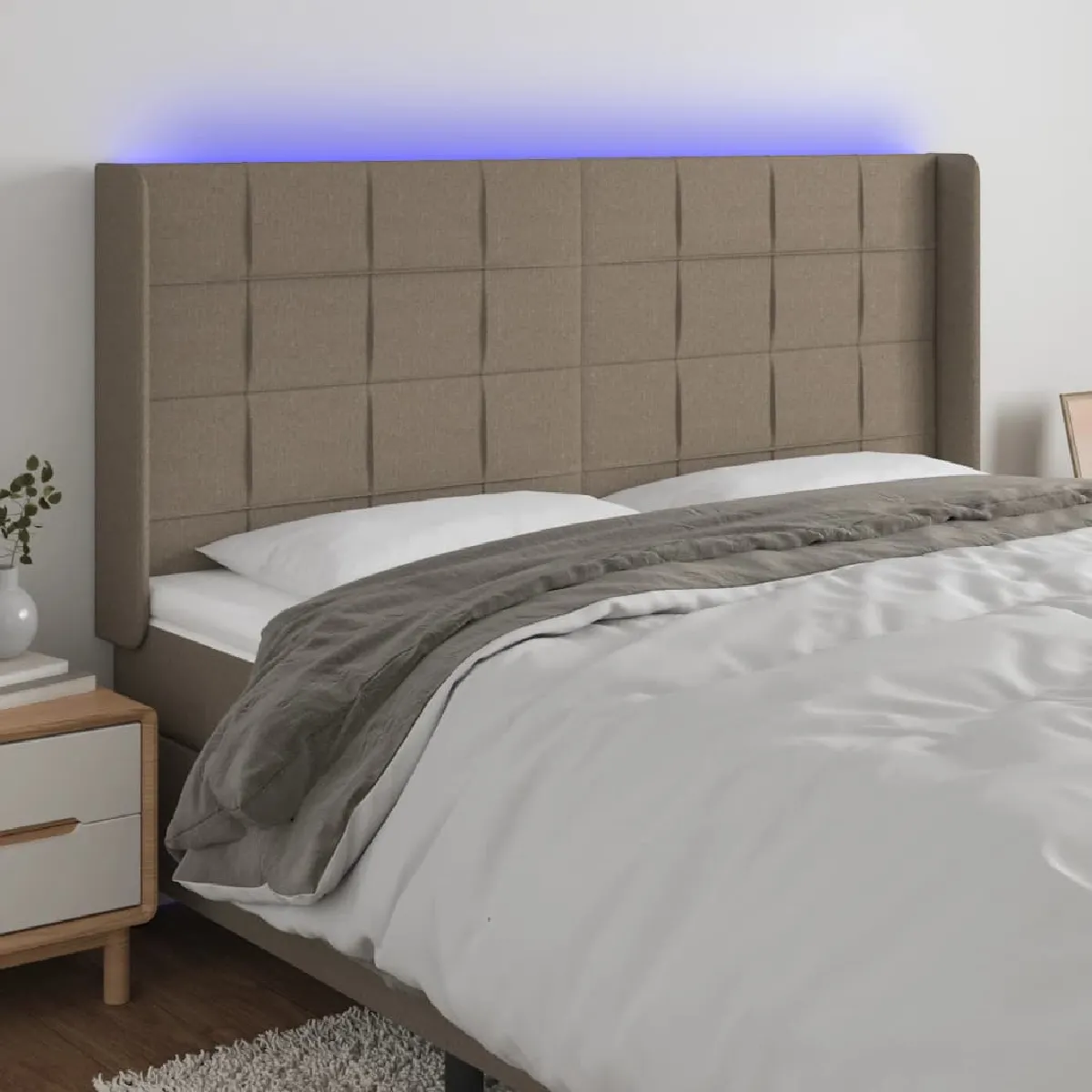 vidaXL Tête de Lit à LED Tissu - vue 3