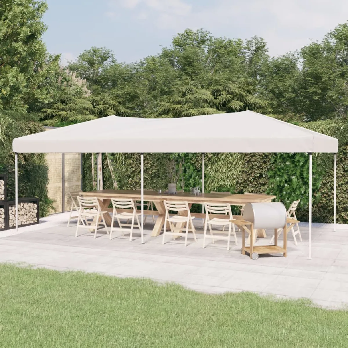 Vidaxl Tente de réception pliable Blanc 3x6 m