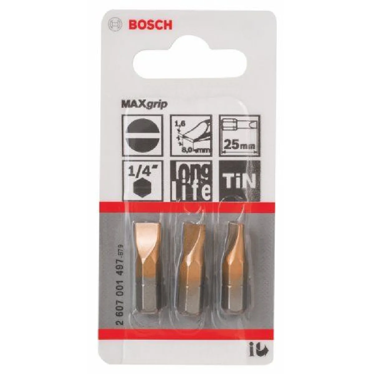BOSCH Embout de vissage court et long pour vis à tête fendue 1 6 x 8 0 x 25 mm - vue 5