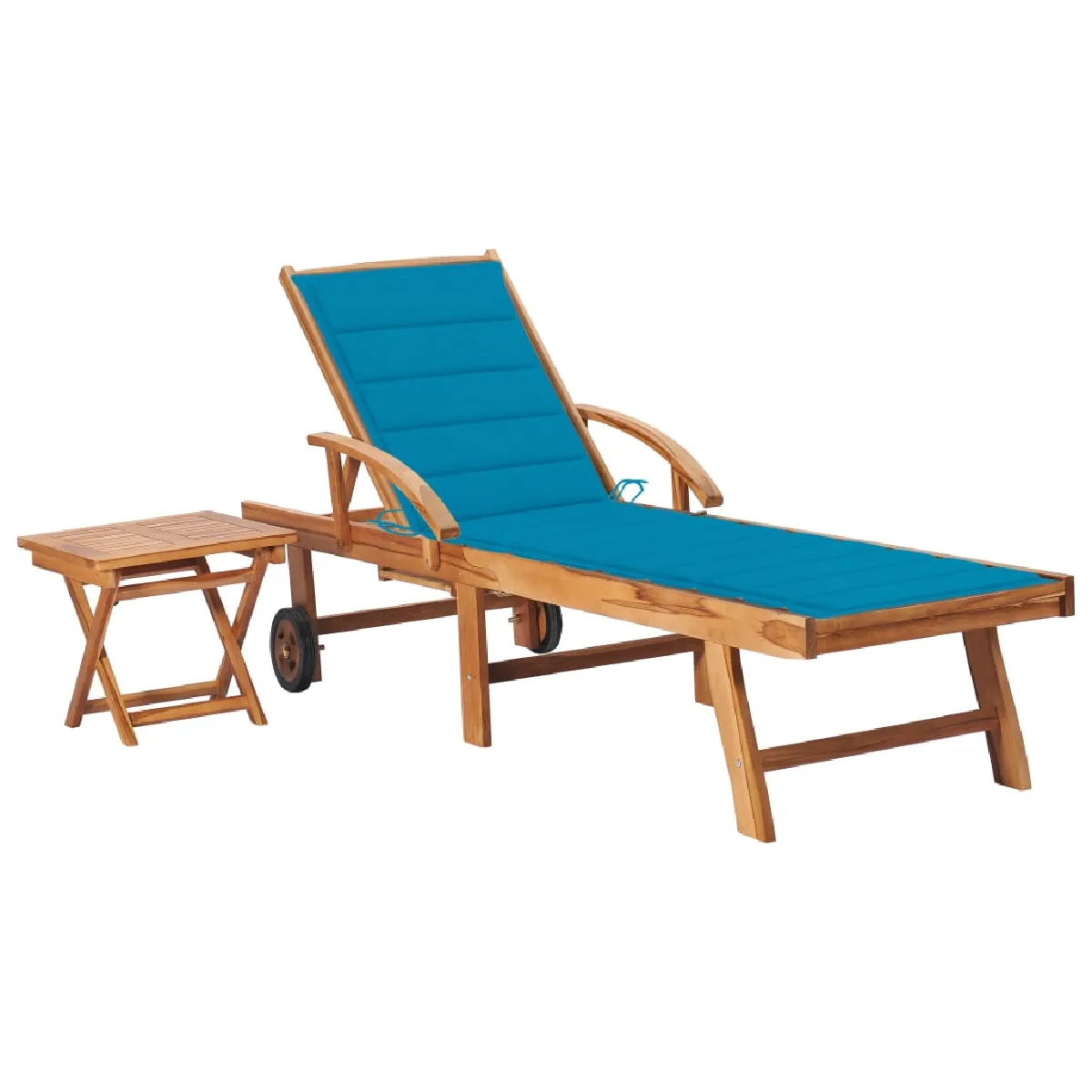 VidaXL Chaise Longue Teck Lot de 2 - vue 2