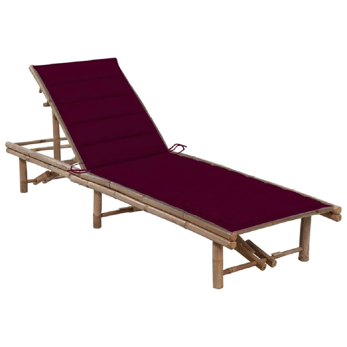 vidaXL Chaise Longue Bambou avec Coussin
