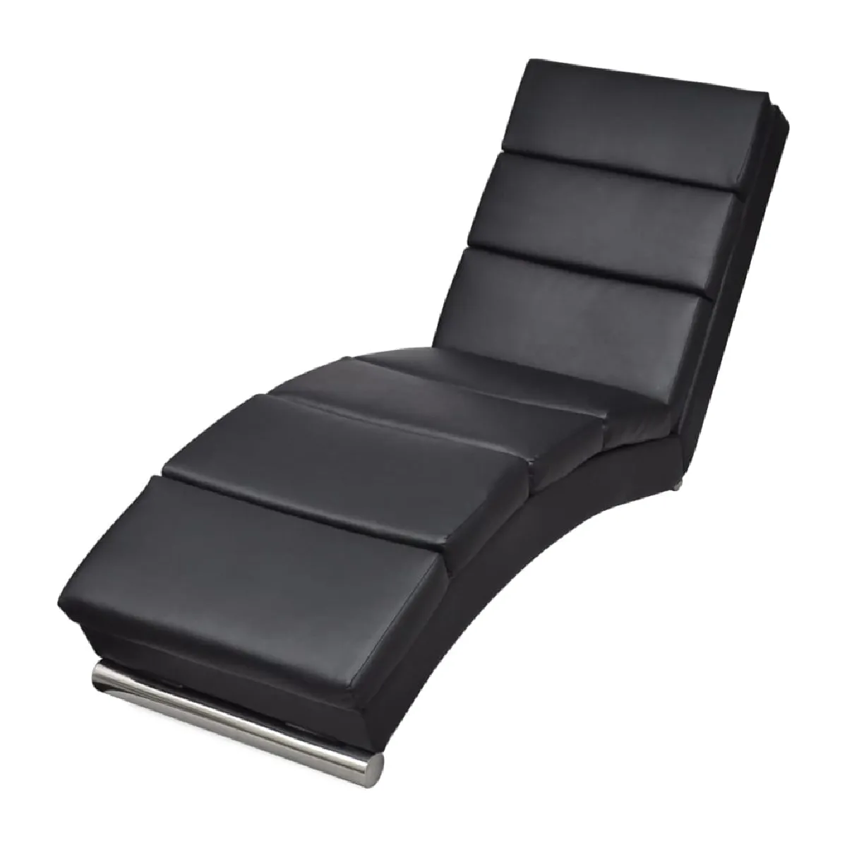 vidaXL Chaise Longue - Noir Similicuir