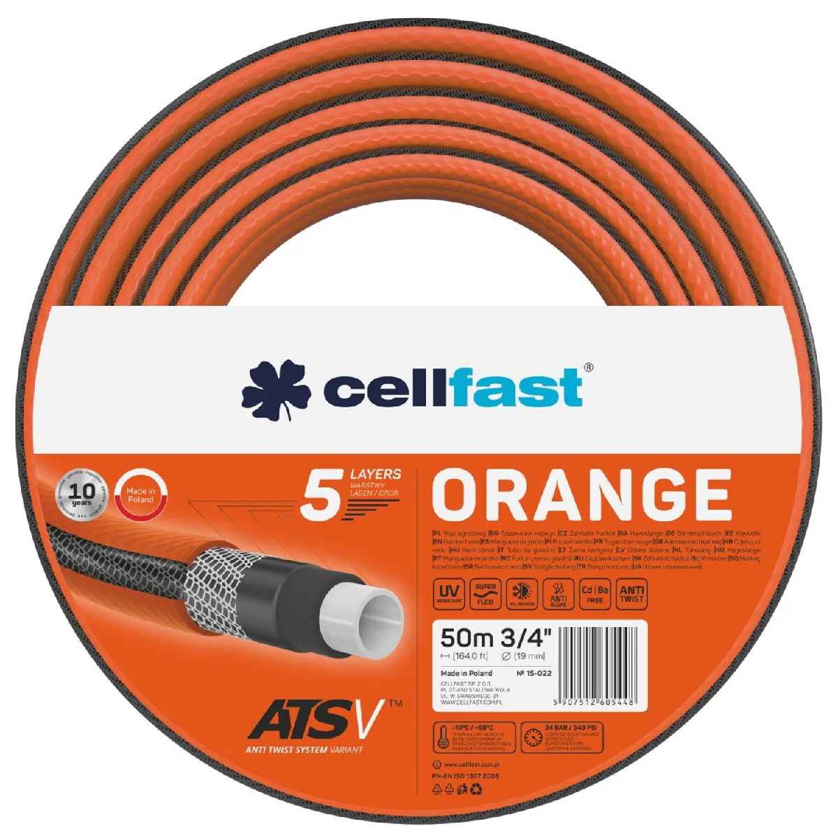Tuyau D'arrosage CELLFAST ECONOMIC 100 Mètres, Diamètre 1/2 Pouce, Robuste Et Résistant - 9