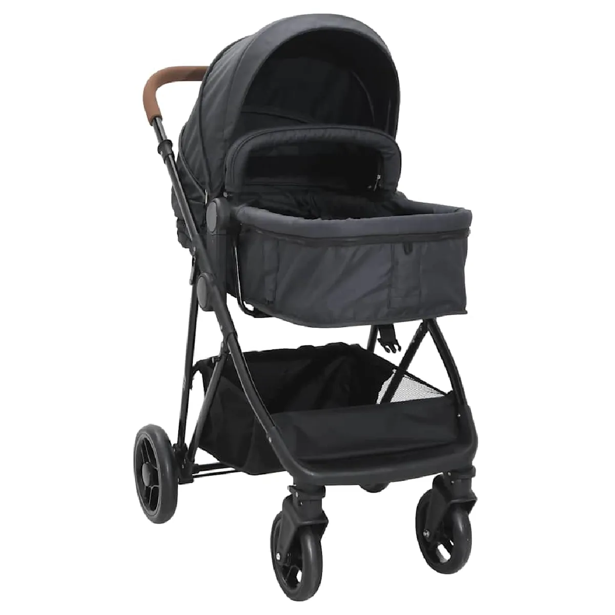 Vidaxl Noir Poussette 2-En-1 Anthracite Et