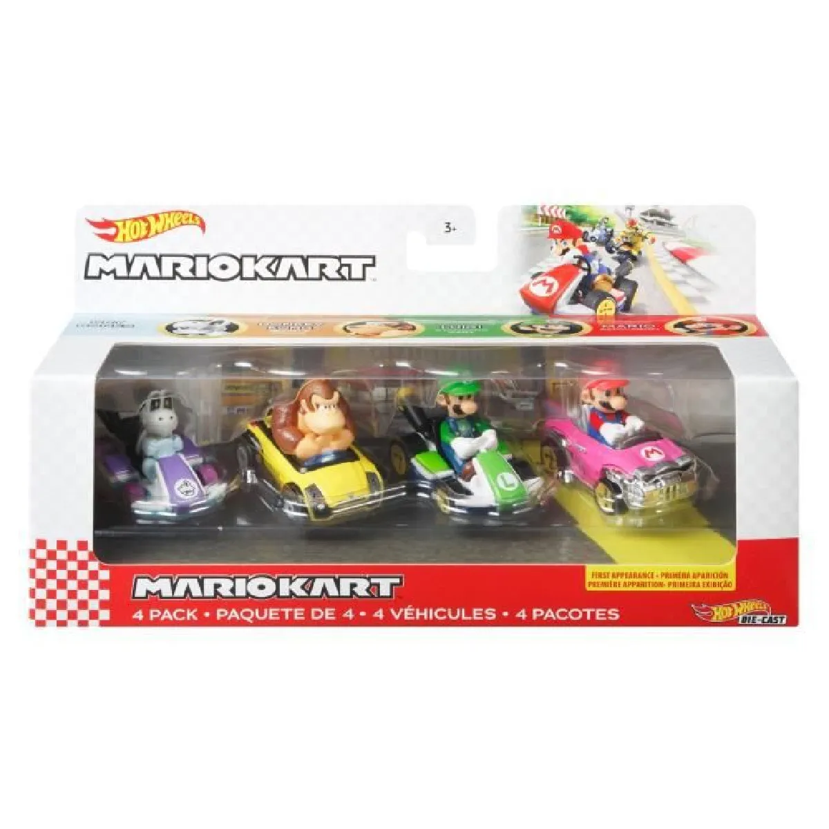 HOT WHEELS Mario Kart Pack de 4 Petite Voitures #1