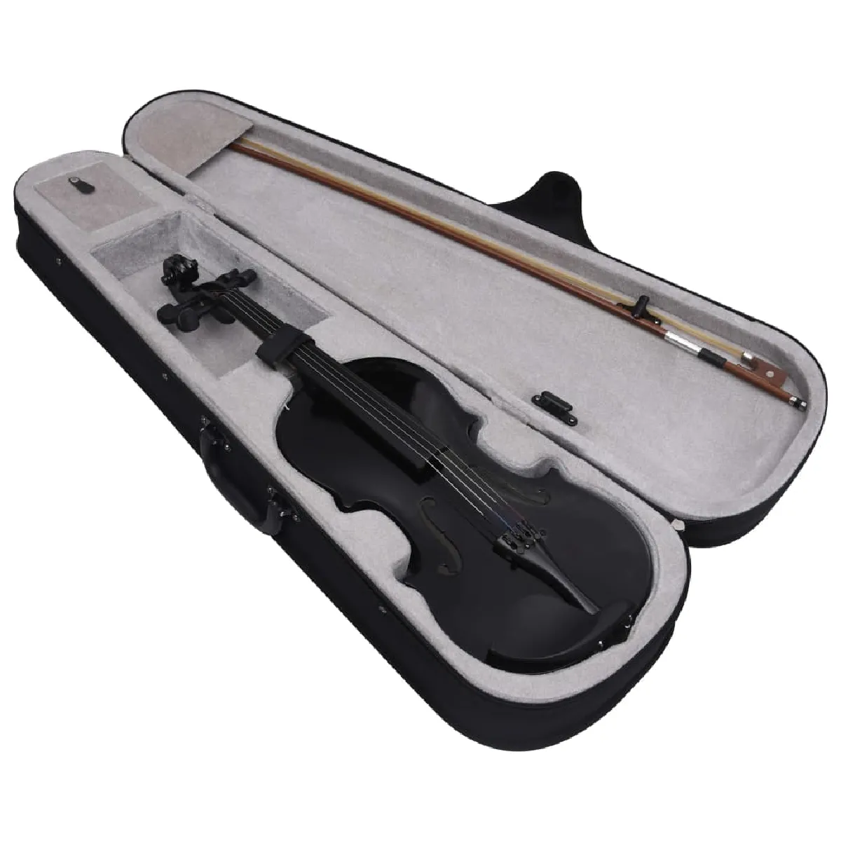 Violon 4/4 Bonnlo Noir Complet Débutant/Adulte - Étui, Archet, Épaule, Colophane, Qualité Étudiante