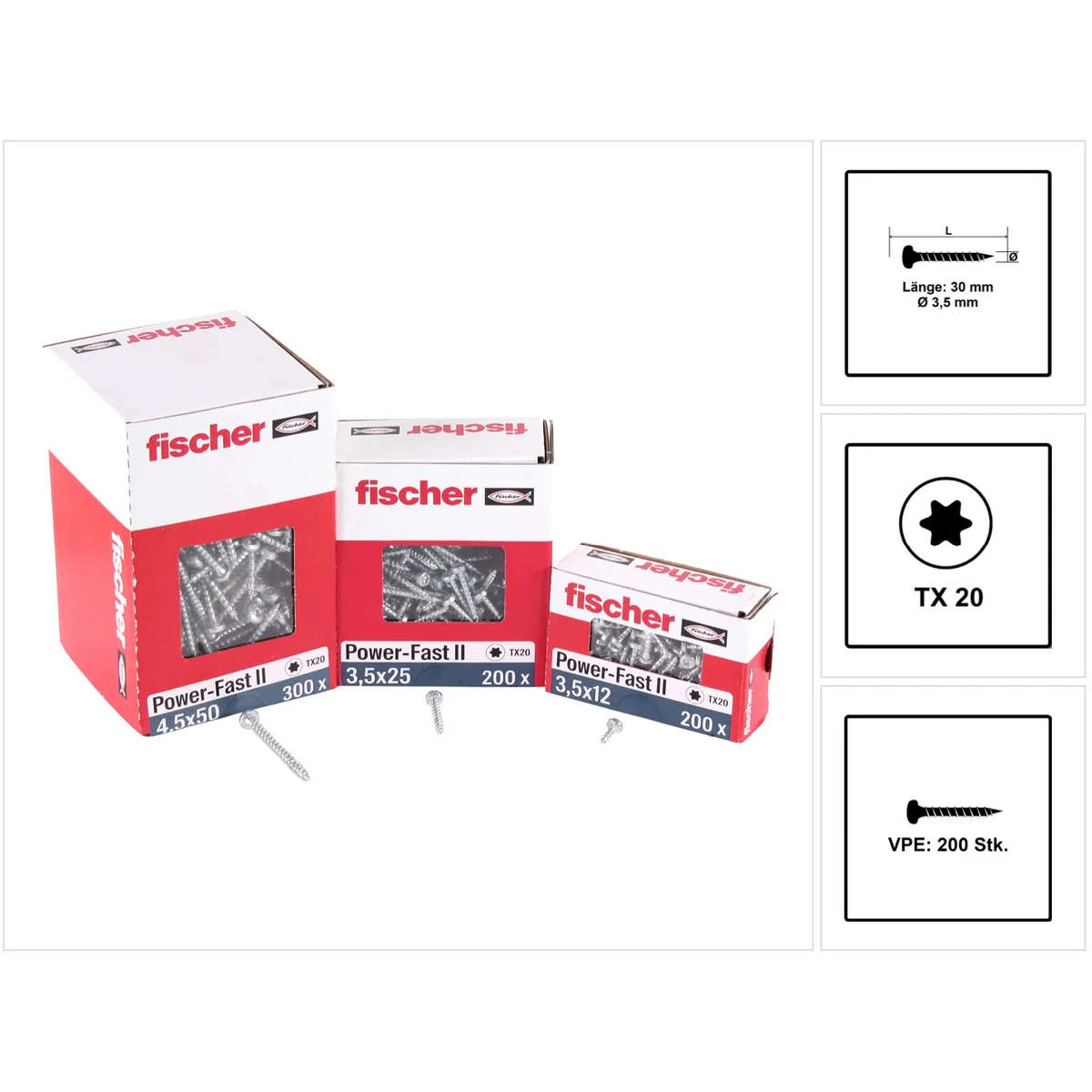 Fischer Vis pour panneaux Power Fast II 4 5x40 mm - vue 8