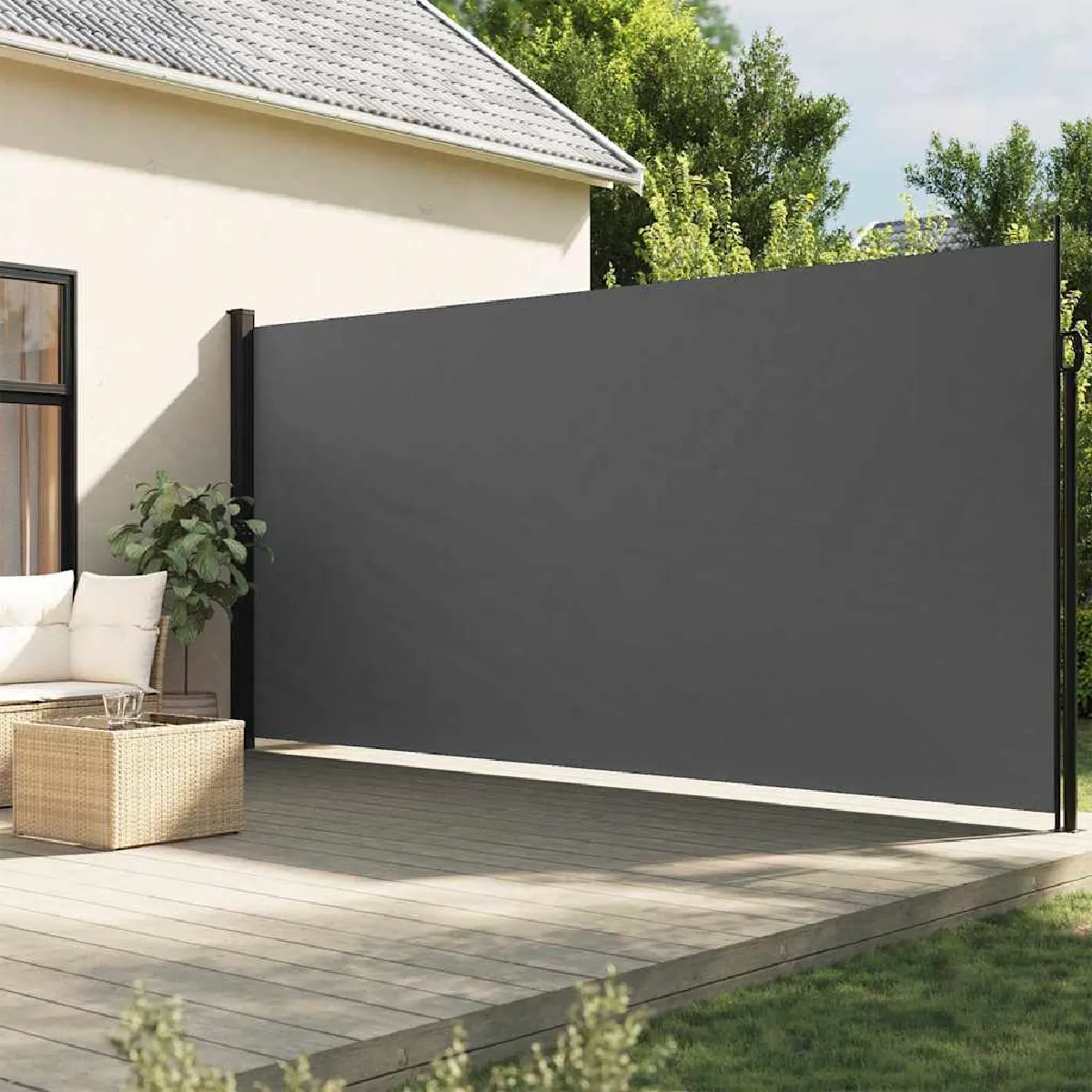 Vidaxl SALE 2026 Accesoire ombre balcon Anthracite - Auvent latéral rétractable Anthracite 160x1000cm PRO945159152