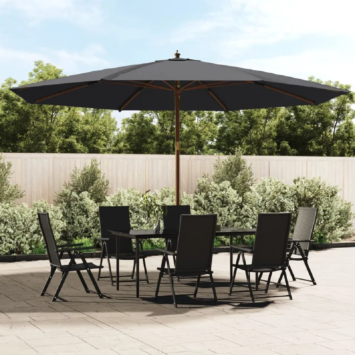 vidaXL Parasol de jardin Mât en bois - vue 2